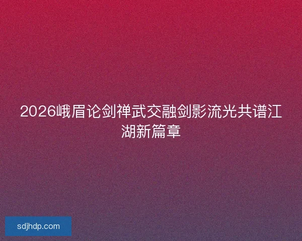 2026峨眉论剑禅武交融剑影流光共谱江湖新篇章