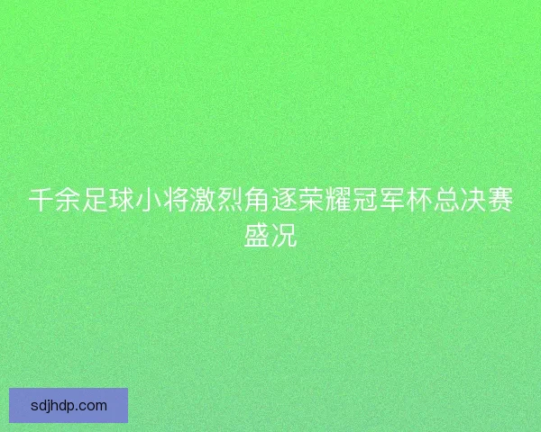 千余足球小将激烈角逐荣耀冠军杯总决赛盛况